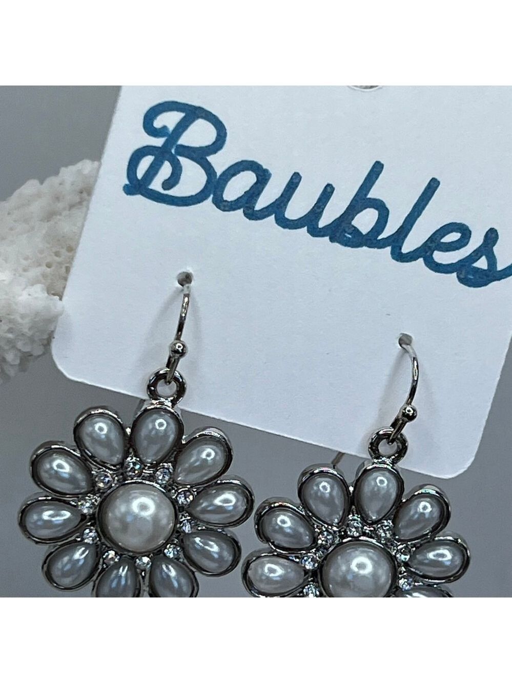 Baubles Earrings Silver Faux Pearl